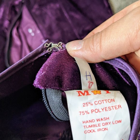 Purple Velvet long Qipao Cheongsam Dress - Picture 7 of 8